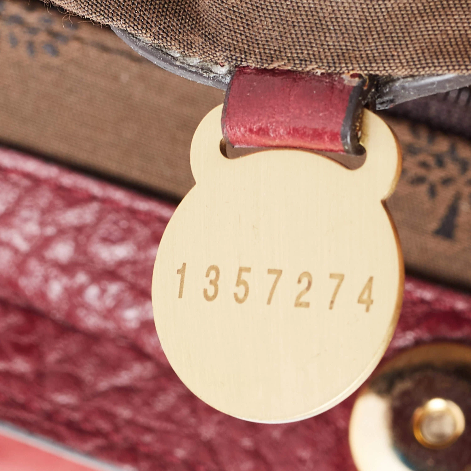 Mulberry Burgundy Grained Leather Polly Push Lock Top Handle Bag For Women - Image 10