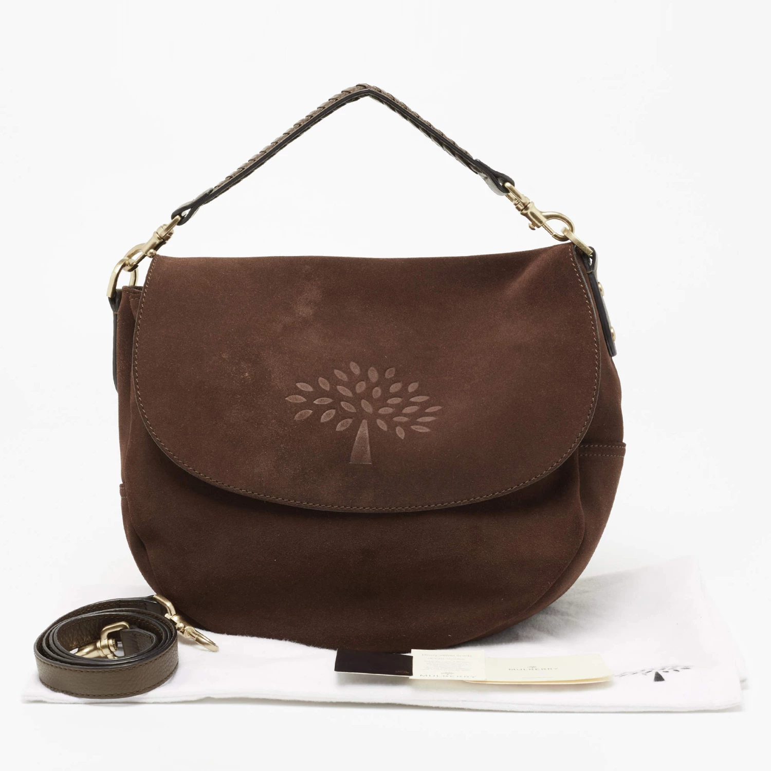 Mulberry Dark Brown Suede And Leather Effie Satchel For Women - Image 10