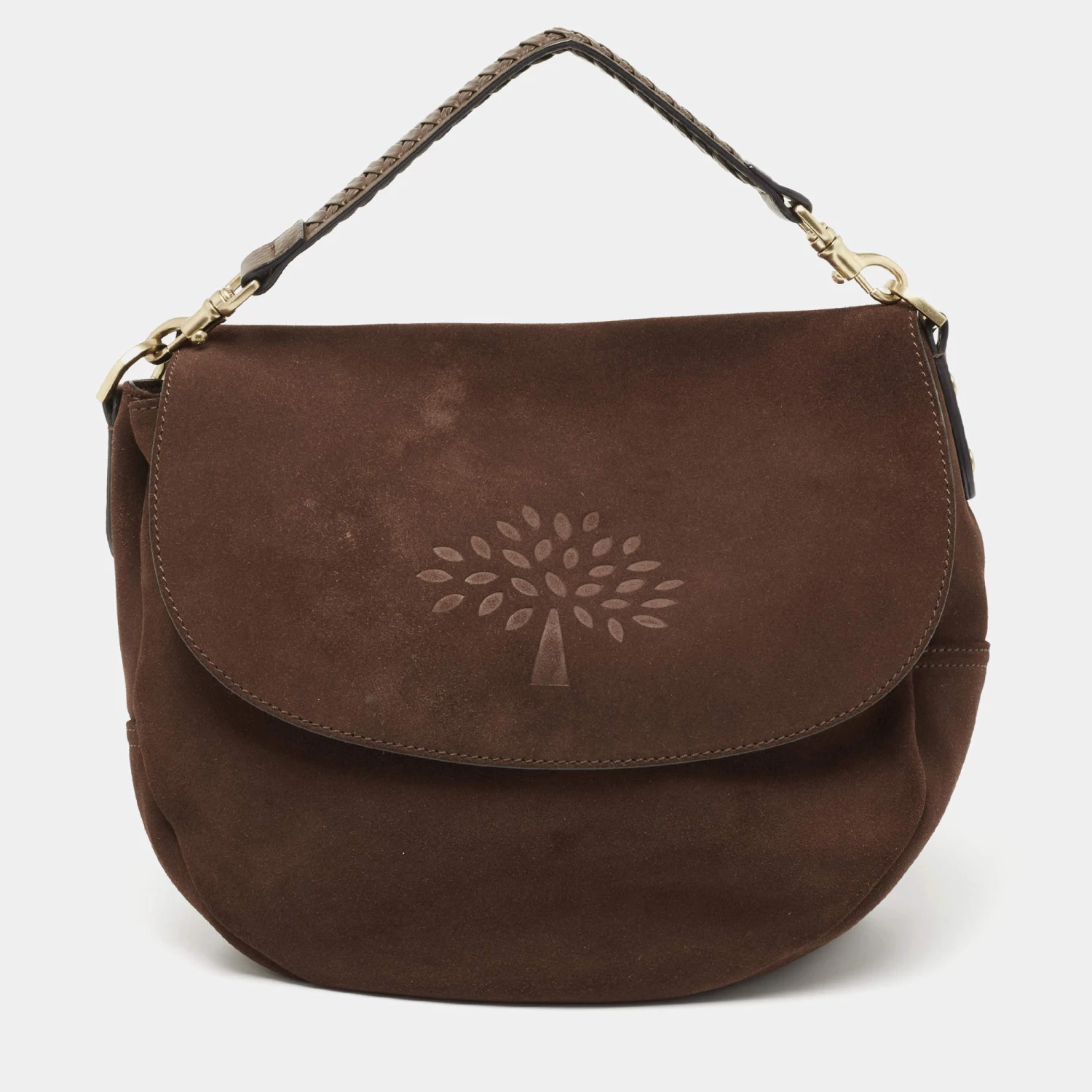 Mulberry Dark Brown Suede And Leather Effie Satchel For Women