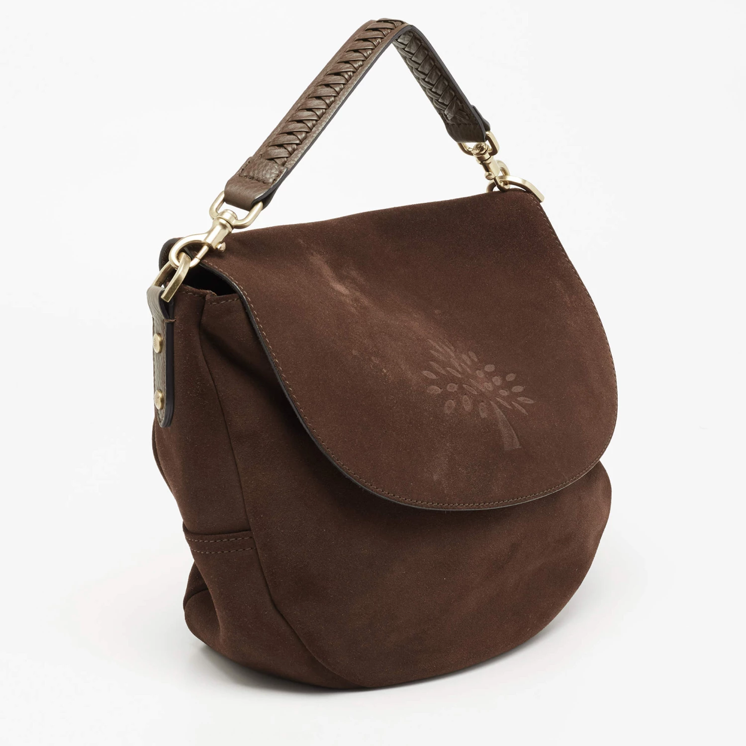 Mulberry Dark Brown Suede And Leather Effie Satchel For Women - Image 3