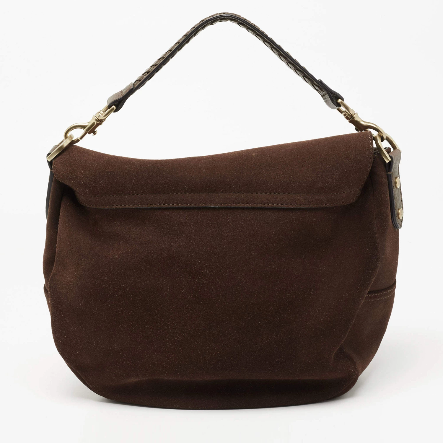 Mulberry Dark Brown Suede And Leather Effie Satchel For Women - Image 4