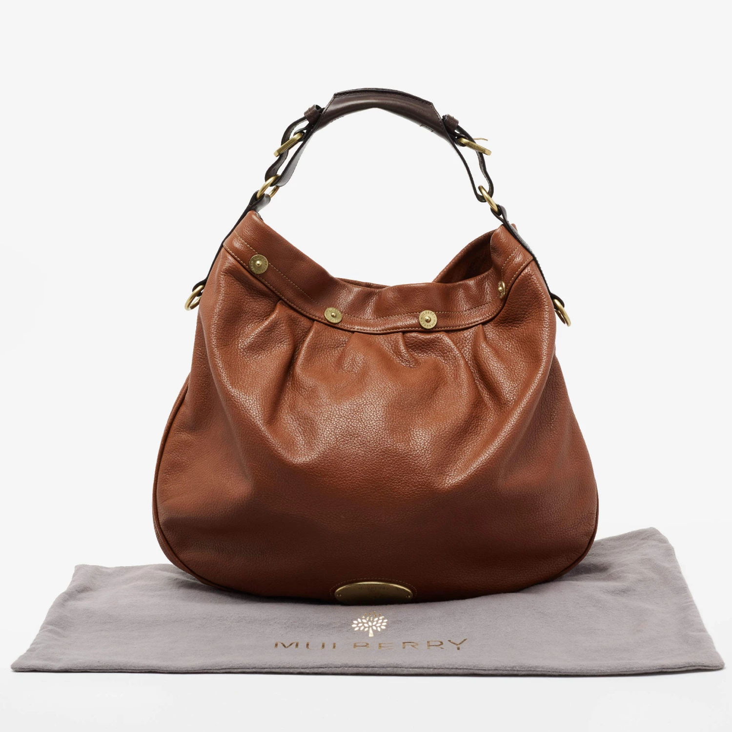 Mulberry Brown Pebbled Leather Mitzy Hobo For Women - Image 9
