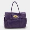 Mulberry Purple Leather Bayswater Satchel For Women