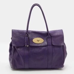 Mulberry Purple Leather Bayswater Satchel For Women