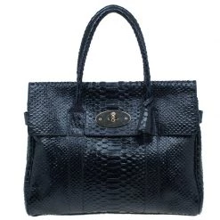 Mulberry Black Bayswater Silky Snake Print Tote For Women