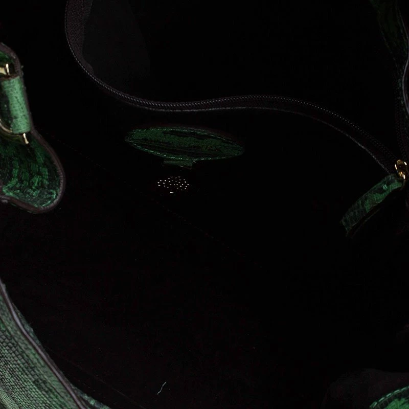 Mulberry Green Lizard Embossed Leather Alexa Shoulder Bag For Women - Image 5