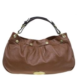 Mulberry Chocolate Brown Pebbled Leather Mitzy Hobo For Women