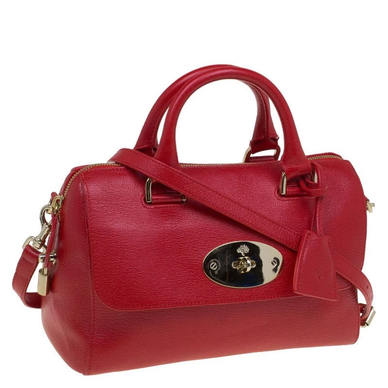 Mulberry Red Leather Del Rey Satchel For Women - Image 3