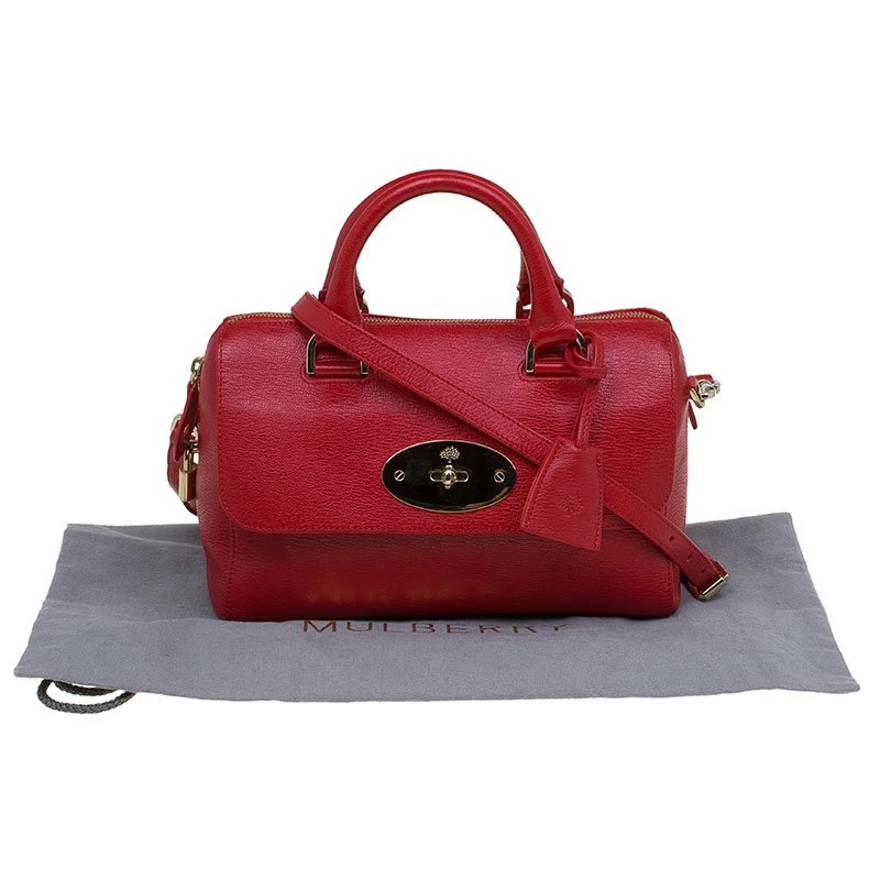 Mulberry Red Leather Del Rey Satchel For Women - Image 9