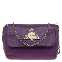 Mulberry Purple Leather Small Margaret Crossbody Bag For Women