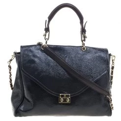 Mulberry Black Patent Leather Neely Top Handle Bag For Women