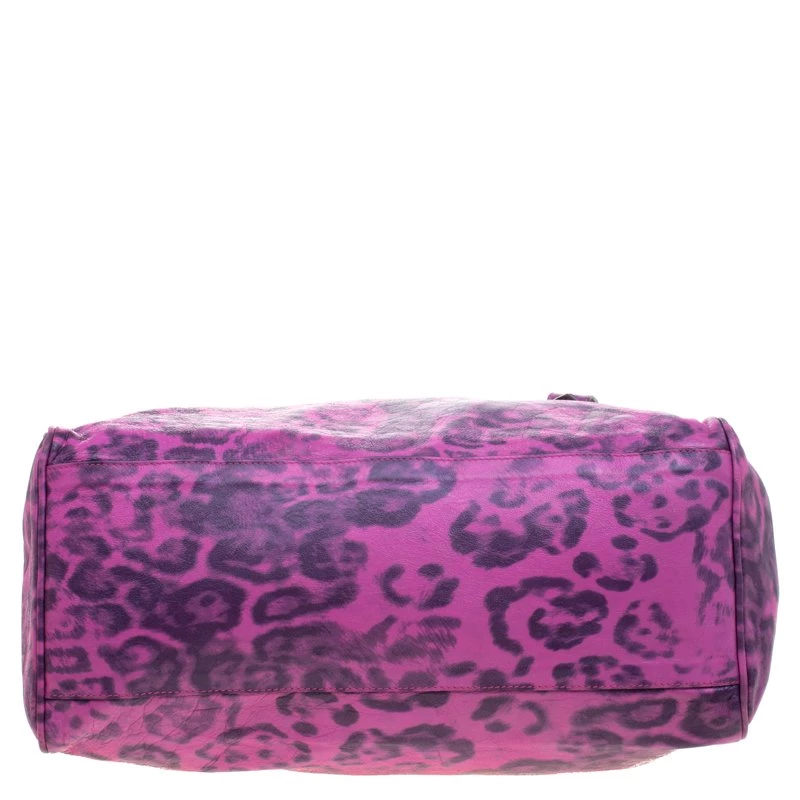 Mulberry Pink Leopard Print Leather Oversized Alexa Satchel For Women - Image 6