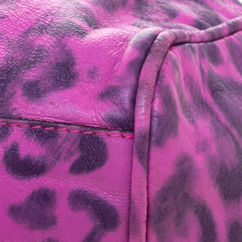 Mulberry Pink Leopard Print Leather Oversized Alexa Satchel For Women - Image 11