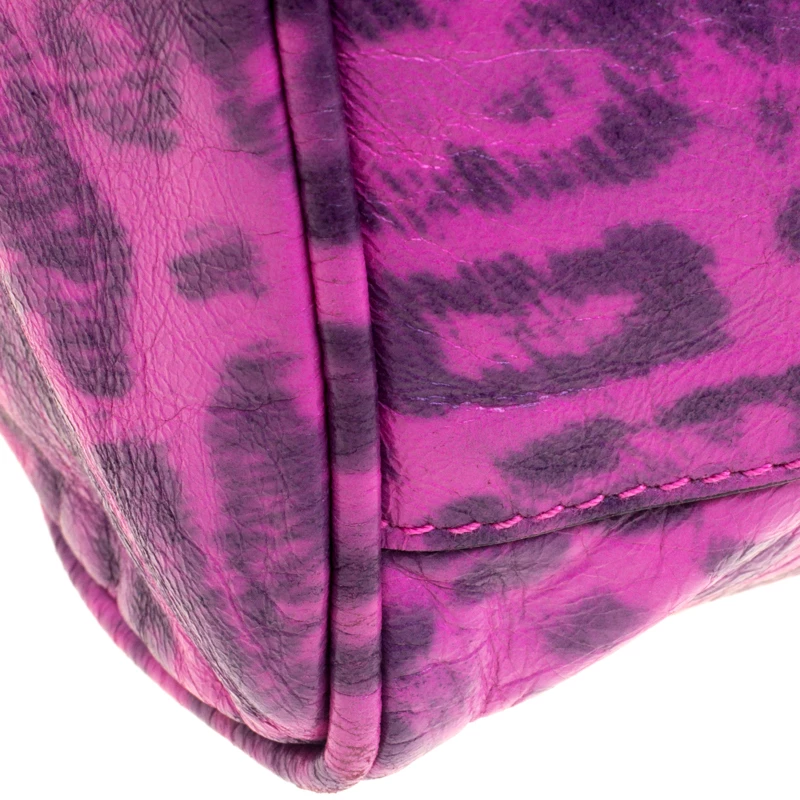 Mulberry Pink Leopard Print Leather Oversized Alexa Satchel For Women - Image 13