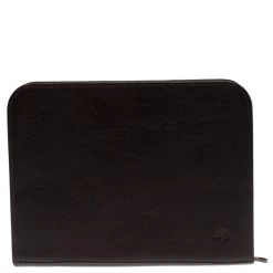 Mulberry Dark Brown Leather Round Zip Document Case For Women